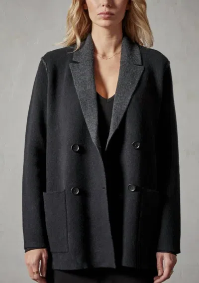 James Perse Montecito Sweater Jacket In Black/anthracite