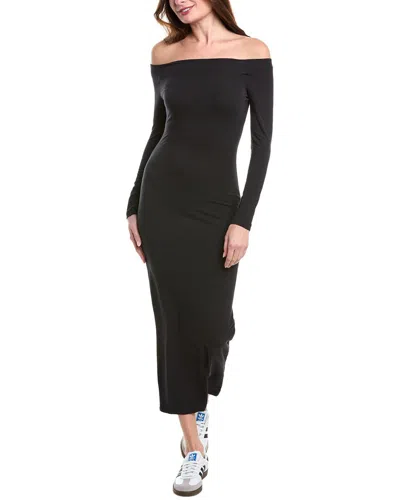 James Perse Off-the-shoulder Dress In Black