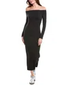James Perse Off-the-shoulder Dress In Black