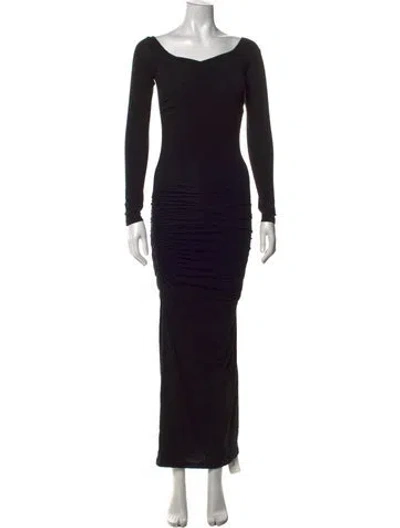 Pre-owned James Perse Off-the-shoulder Long Dress In Black