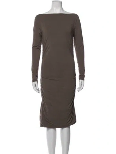 Pre-owned James Perse Off-the-shoulder Midi Length Dress In Grey