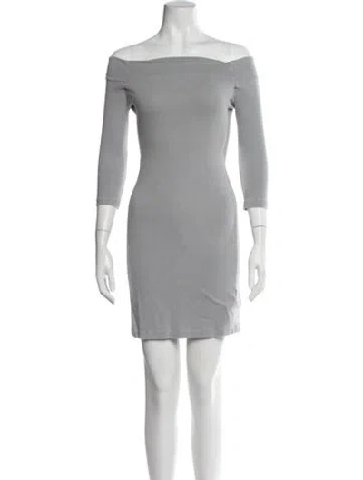 Pre-owned James Perse Off-the-shoulder Mini Dress In White