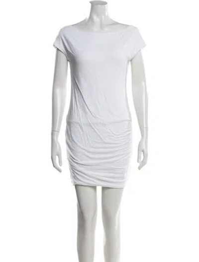 Pre-owned James Perse Off-the-shoulder Mini Dress In White