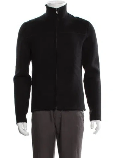 Pre-owned James Perse Open Front Long Sleeve Cardigan In Black