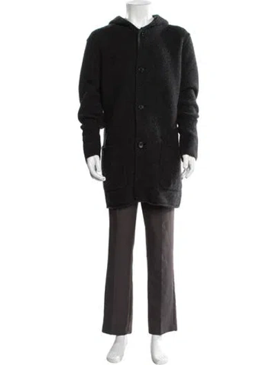 Pre-owned James Perse Open Front Long Sleeve Cardigan In Black