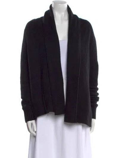 Pre-owned James Perse Open Front Sweater In Black
