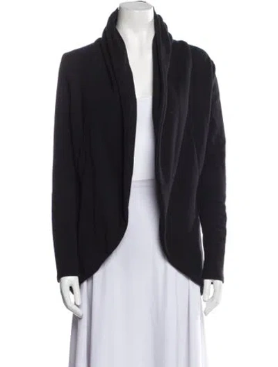 Pre-owned James Perse Open Front Sweater In Black