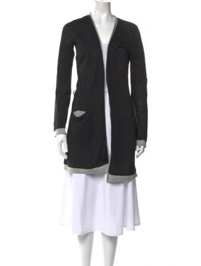 Pre-owned James Perse Open Front Sweater In Black