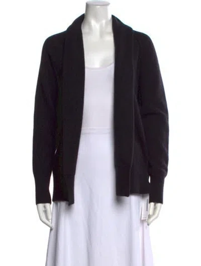 Pre-owned James Perse Open Front Sweater In Black