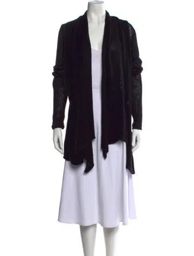 Pre-owned James Perse Open Front Sweater In Black
