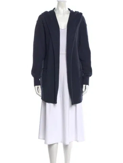 Pre-owned James Perse Open Front Sweater In Blue