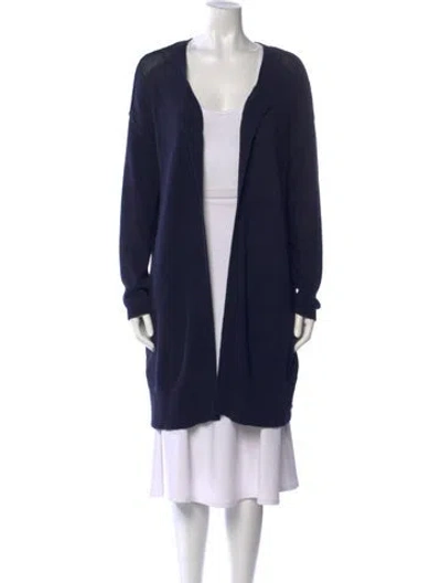 Pre-owned James Perse Open Front Sweater In Blue