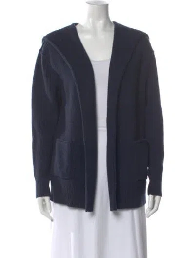 Pre-owned James Perse Open Front Sweater In Blue