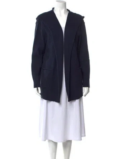 Pre-owned James Perse Open Front Sweater In Blue