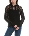 James Perse Open Linen-blend Hoodie In Black