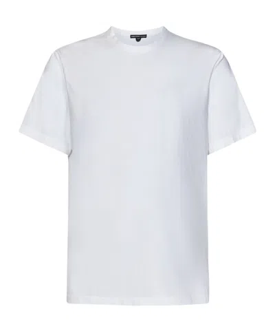 James Perse Open-necked Black Shirt In White