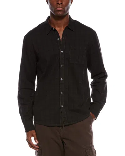 James Perse Organic Cotton Madras Shirt In Black