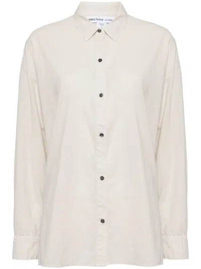 James Perse Oversized Cotton Shirt In Neutrals