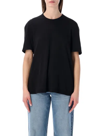 James Perse Oversized Crepe Jersey Short Sleeve Tee In Black