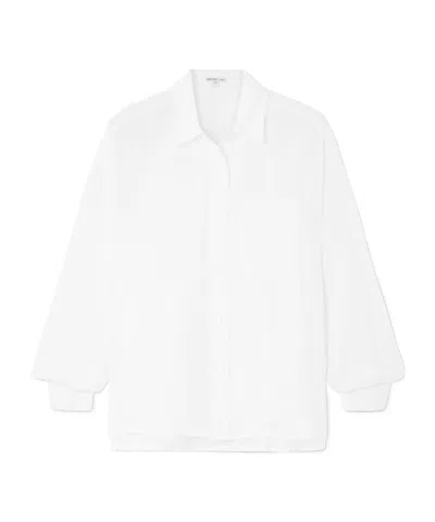 James Perse Oversized White Longsleeve Shirt In Multi