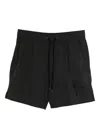 James Perse Palm-embroidered Deck Shorts In Black