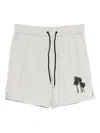 James Perse Palm-embroidered Deck Shorts In White