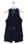 James Perse Paloma Exposed Seam Vest In Spring Navy