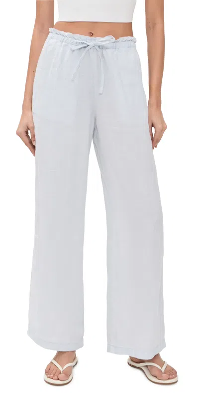 James Perse Paperbag Waist Linen Pants Memory In White