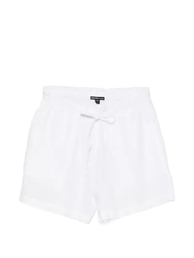 James Perse Paperbag-waist Linen Shorts In Multi