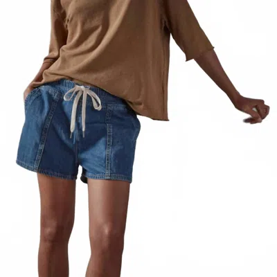 James Perse Patch Pocket Denim Short In Dark Indigo In Blue