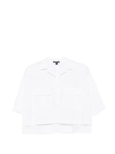 James Perse 패치 포켓 반소매 셔츠 In White