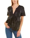 James Perse Patchwork Pring Top In Grey