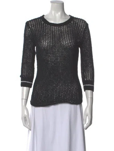 Pre-owned James Perse Patterned Crew Neck Sweater In Black