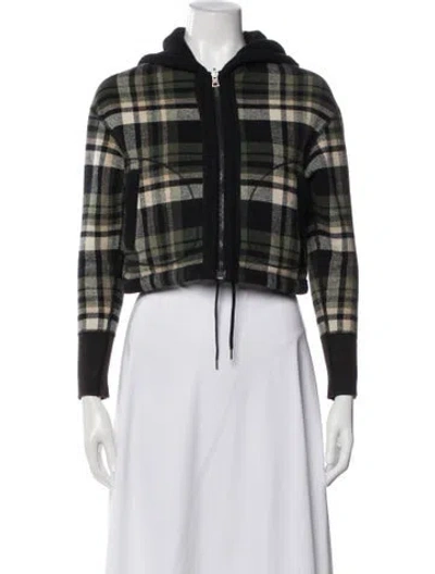 Pre-owned James Perse Plaid Print Jacket In Black