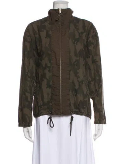 Pre-owned James Perse Plaid Print Jacket In Green