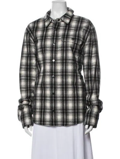 Pre-owned James Perse Plaid Print Jacket In Neutrals