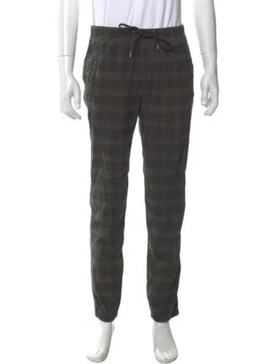 Pre-owned James Perse Plaid Print Pants In Gray