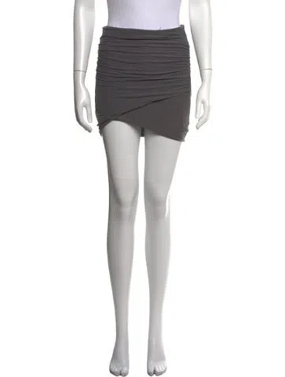Pre-owned James Perse Pleated Accents Mini Skirt In Grey