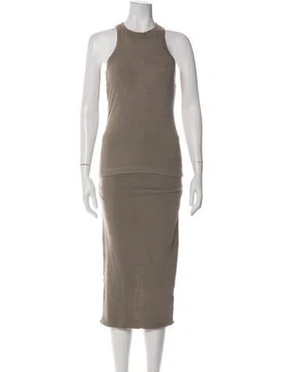 Pre-owned James Perse Pleated Accents Skirt Set W/ Tags In Neutrals