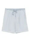 James Perse Pleated Bermuda Shorts In Blue