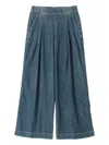 James Perse Pleated Jeans In Blue