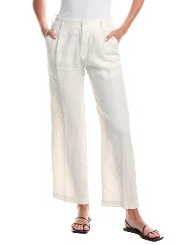James Perse Pleated Linen Pant In Brown