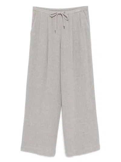James Perse Pleated Wool Blend Pants In Gray