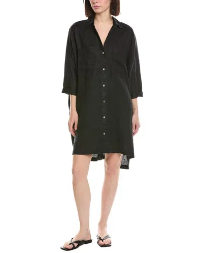 James Perse Pocket Swing Linen Dress In Black