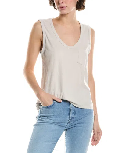 James Perse V-neck Cotton Tank In Mineral Beige In Neutral