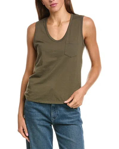 James Perse Pocket Tank In Green