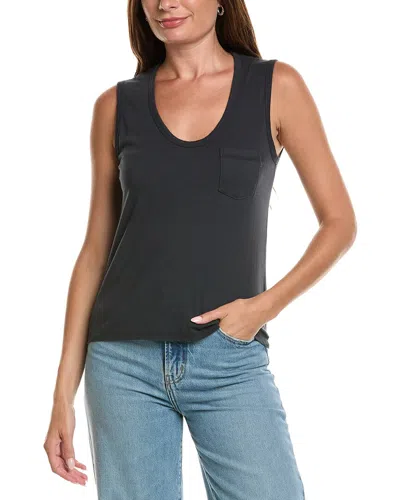 James Perse Pocket Tank Top In Asphalt