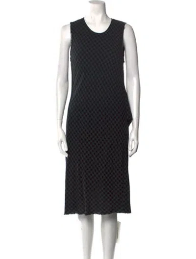 Pre-owned James Perse Printed Midi Length Dress In Blue