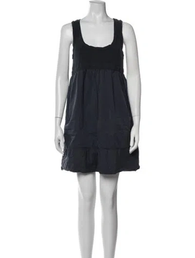 Pre-owned James Perse Printed Mini Dress In Blue