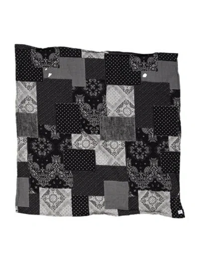 Pre-owned James Perse Printed Scarf In Black